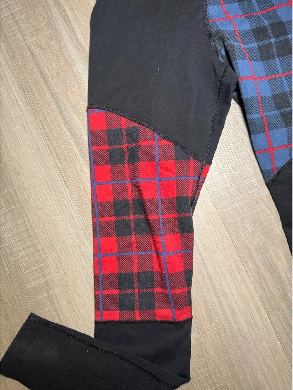 VINTAGE Nike Women's Plaid Patchwork Leggings, Size XS, Cotton Blend